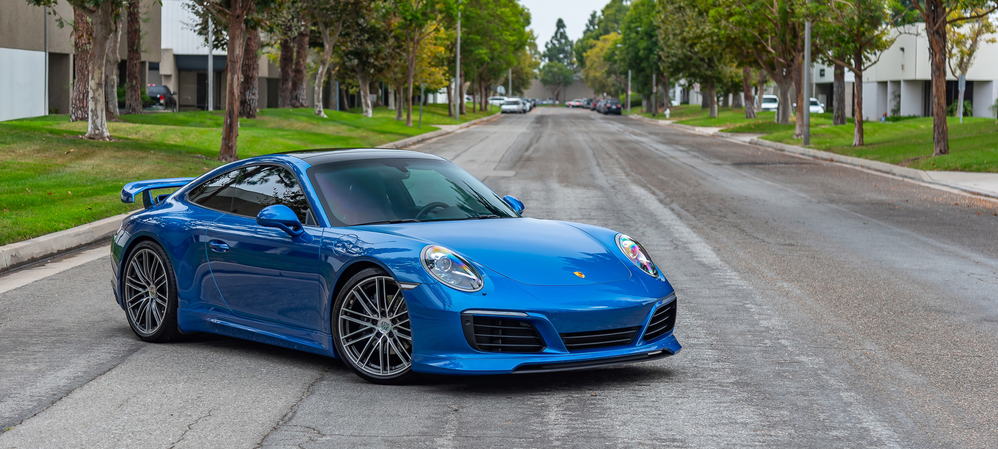 Blue Porsche Car